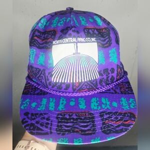 Vibrant Purple and Teal Abstract Cap